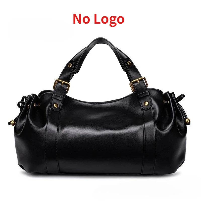 Women's Crossbody Simple Handbag Commuter Shoulder Boston Bag Stylish Versatile Work Bag Soft Polyester Interior