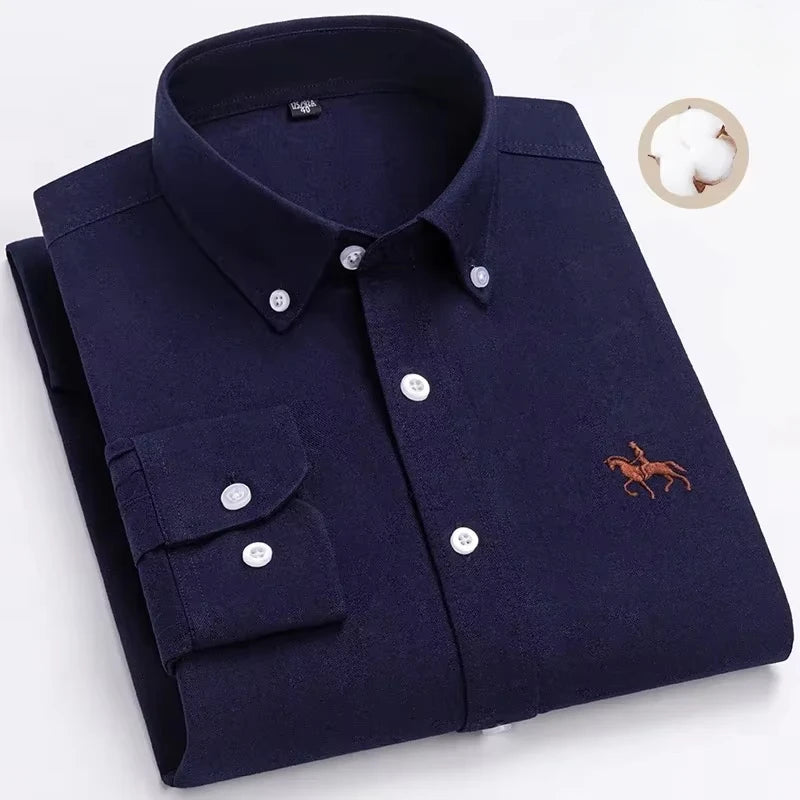 New in shirt 100%cotton plus size long-sleeve shirts for men slim fit formal fashion office shirt hight qulity plaid clothes