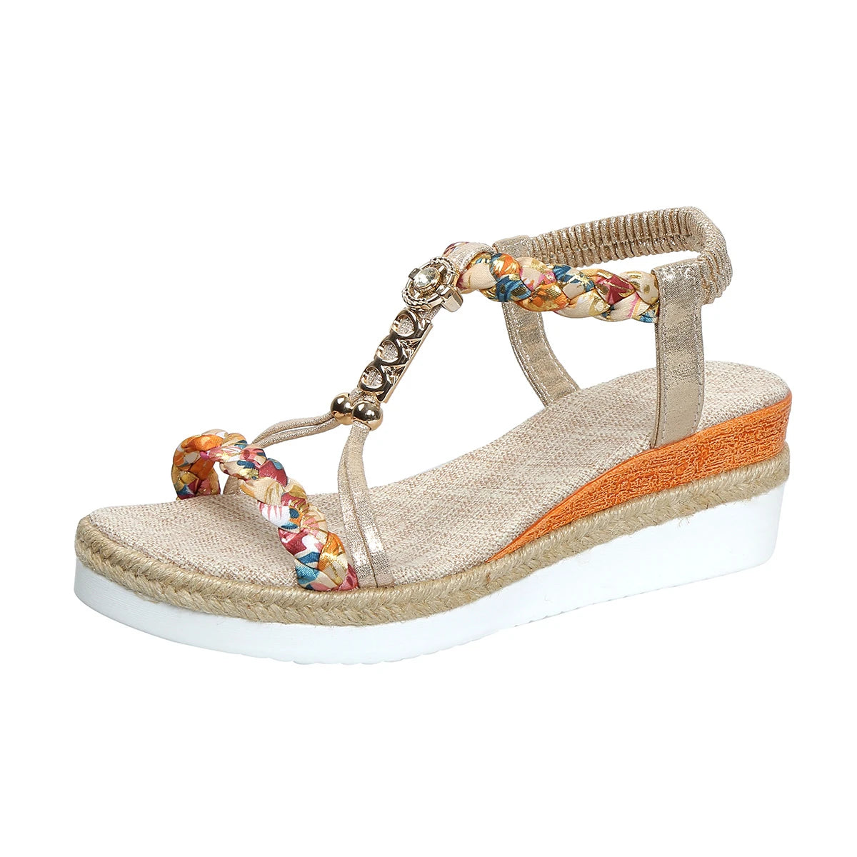 Women Wedge Sandals Summer 2024 Braided Band Platform Gladiator Sandals Woman Thick Bottom Beach Shoes Women Sandalias De Mujer
