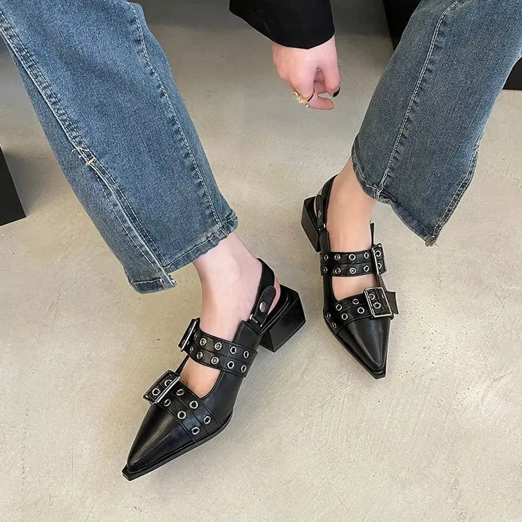 2023women's sandals summer Ballet flats women Pointed rivet single shoe Platform Women Sandals zapatos de mujer tendencia