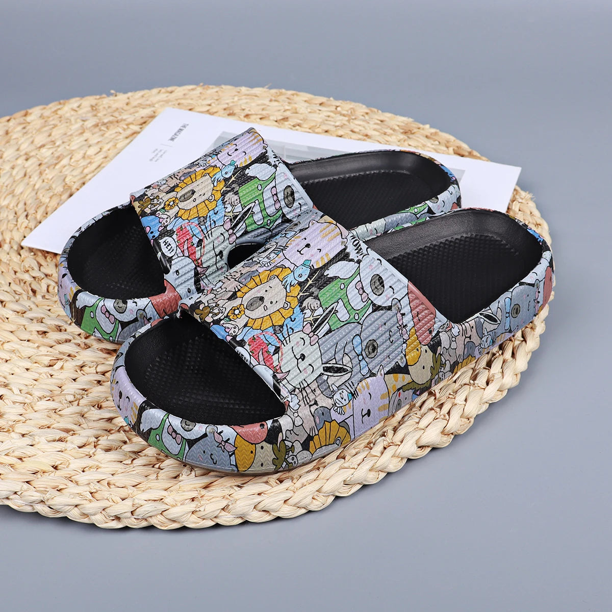women's summer shoes indoor wear slippers from home platform sandals open toe anti-slip shower slides