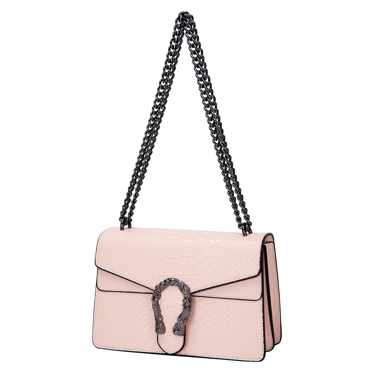 Shoulder Bag Crossbody Bag and Satchel Purse for Women - Fashion Snake Print Chain Purse Luxury PU Leather HandBag