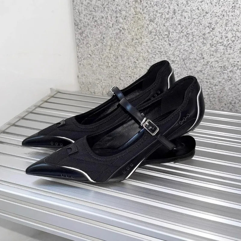 Women Shoes Special Heel High Heels Buckle Plus Size White Casual Shoes Shallow Women Mary Jane Shoes Designer Pointed Toe Pumps