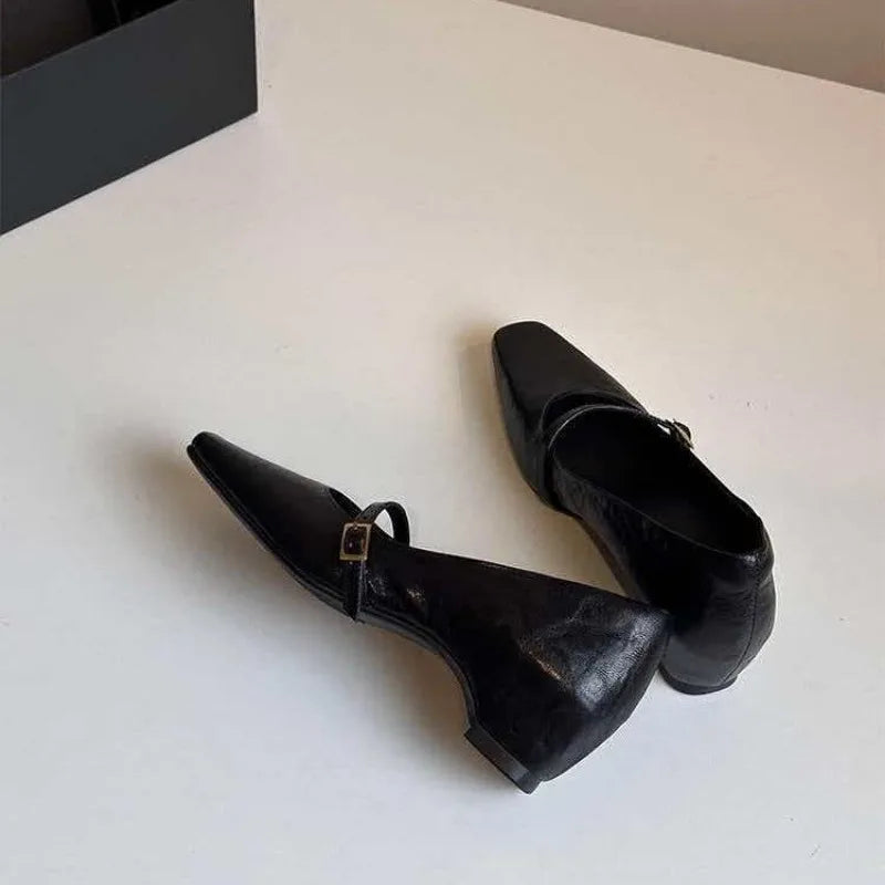 2026 Spring New Arrival Sweet Elegant Shoes Women Wedge Heel Pointed Toe Women's Shoes Sandals Metal Buckle Trim Sandals 4155