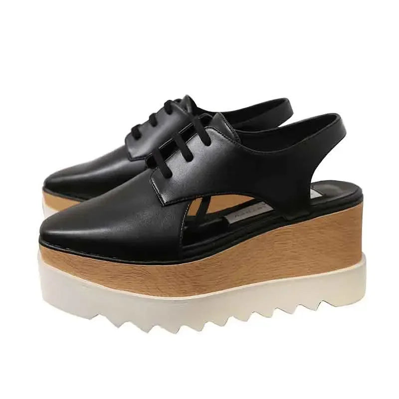 women wedge shoes pointed toe high heels platform office lady party shoes Plataform Height increasing Shoes Casual style