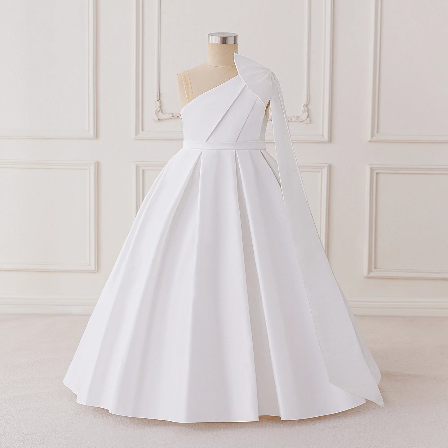 Fashion Bridesmaid Baptism Party Girls Dress Elegant Bow Wedding Birthday Princess Dresses for Girl First Communion Prom Costume