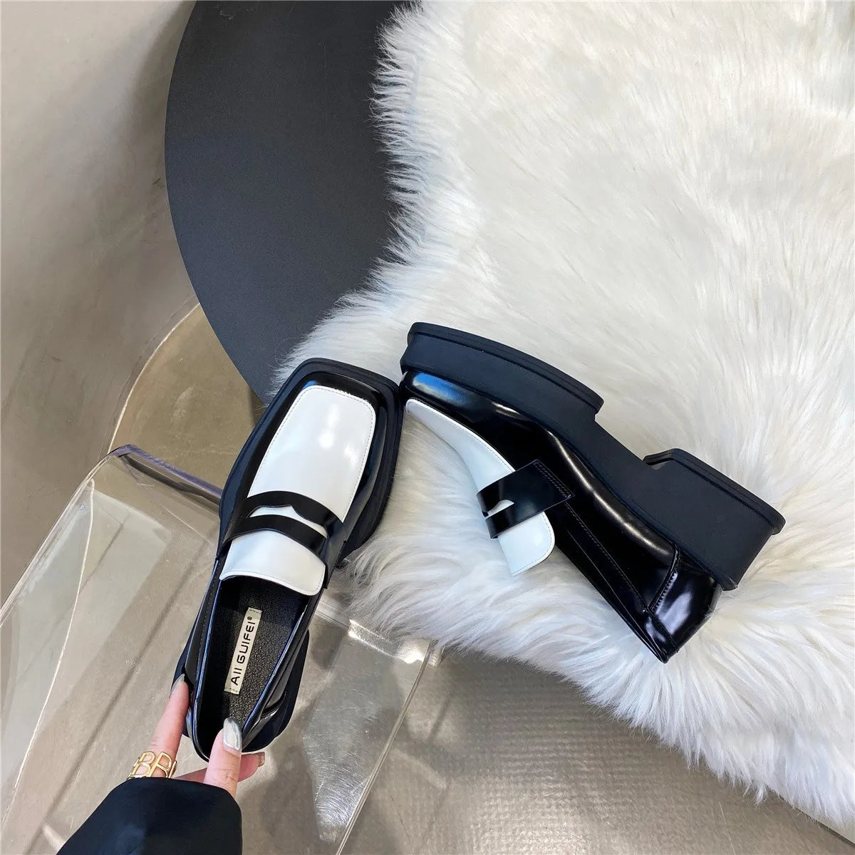 2025 New Women'S Shoes Low Heel Loafers Casual Ladies Slip on Square Toe Shoes Female Elegant Fashion Shoes Zapatillas Mujer