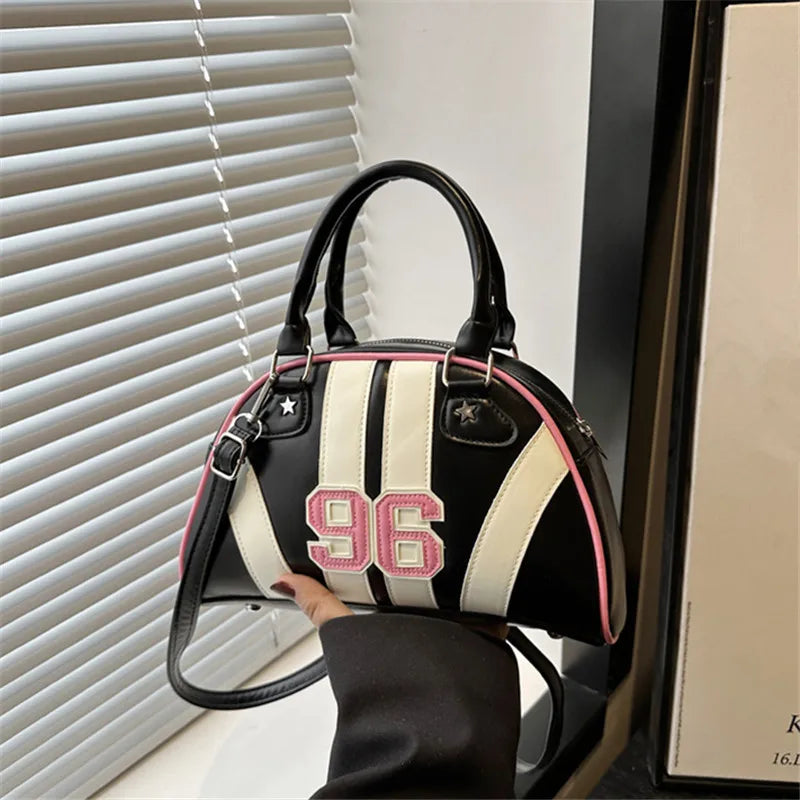Striped Handbag Women Shoulder Bag, Chic Half Moon Armpit Bag, Stylish Tote Crossbody Bag for Women‘s Daily Work Party Travel