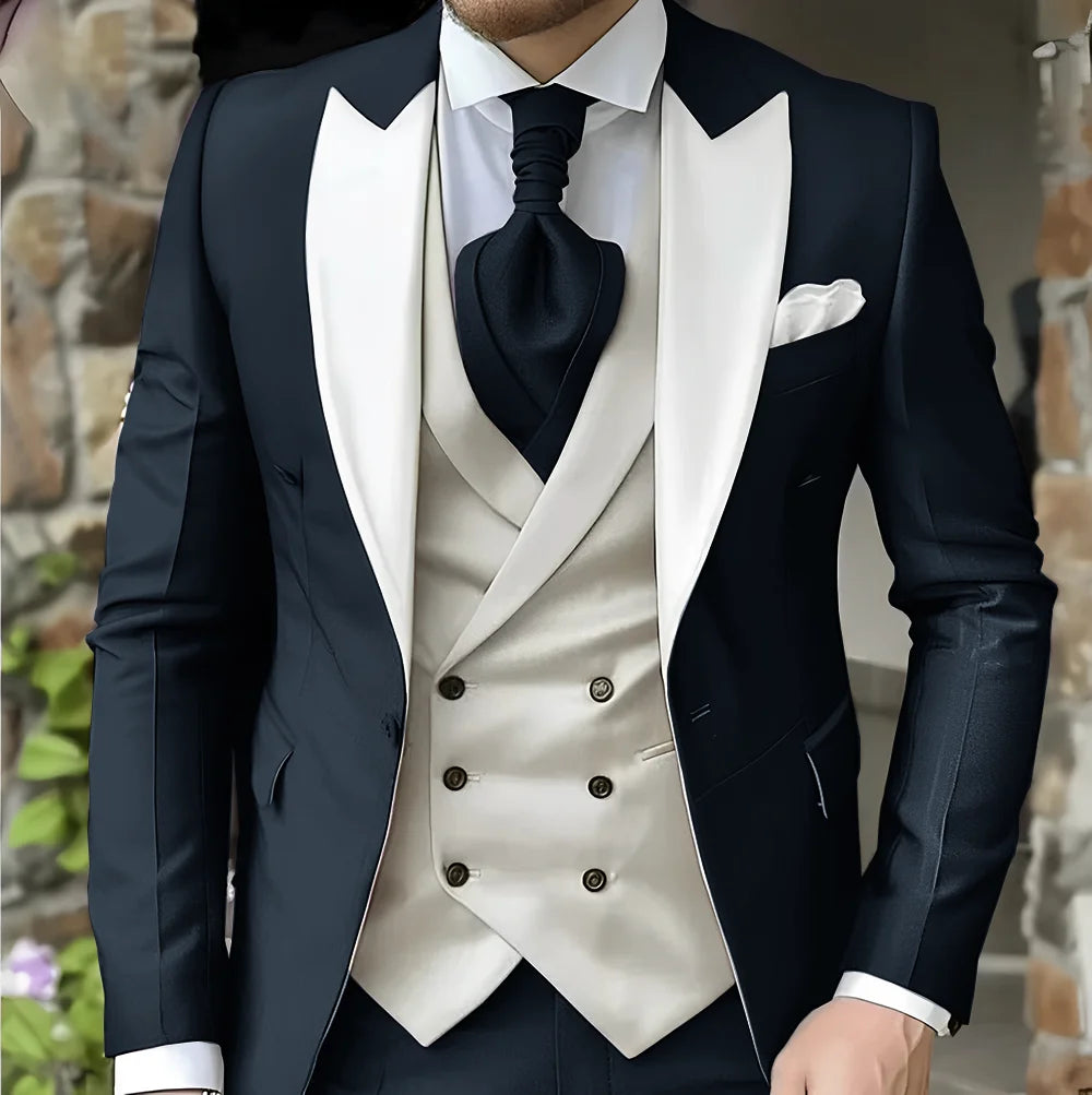 men's suit with peak lapel for wedding high-quality slim jackets Pointed collar double-breasted Carnivals men The latest