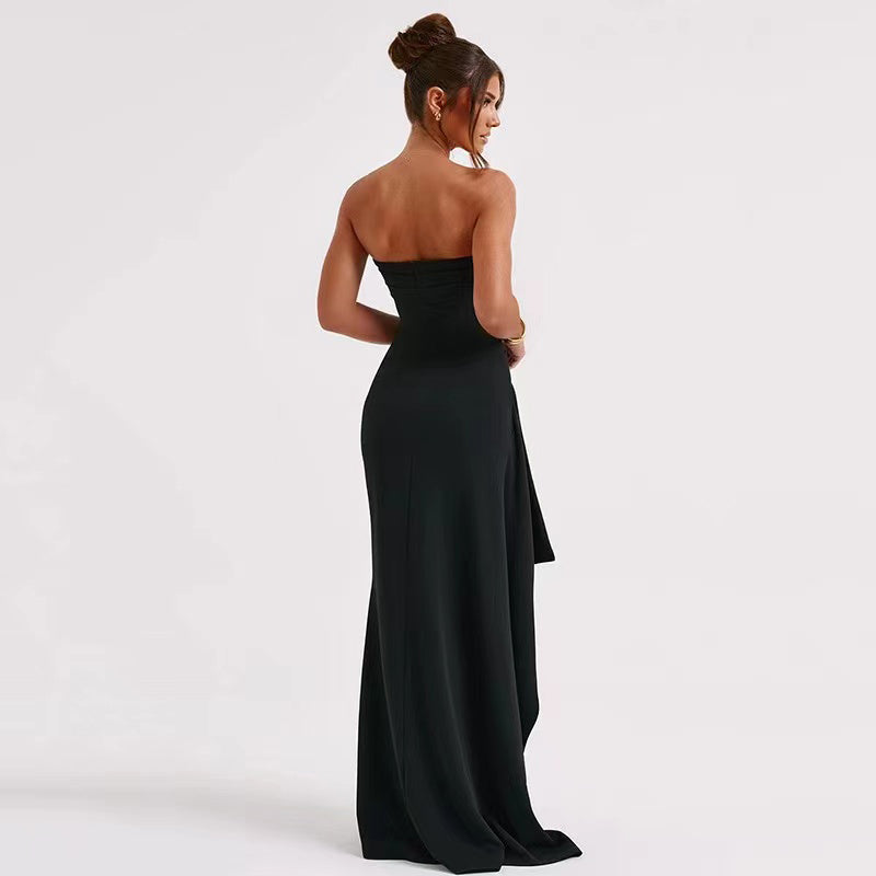 2025 Fashion Summer New Sexy Party Evening Dress Sexy Women's Dresses Black Backless Sleeveless Long Dress Elegant