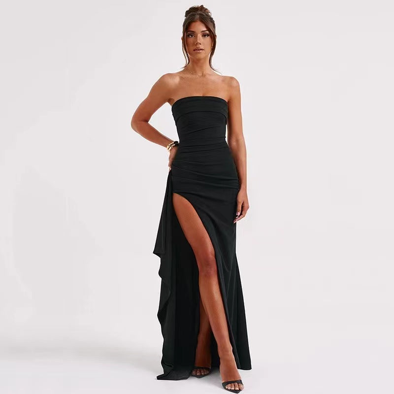 2025 Fashion Summer New Sexy Party Evening Dress Sexy Women's Dresses Black Backless Sleeveless Long Dress Elegant