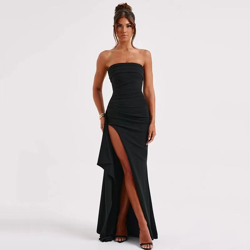 2025 Fashion Summer New Sexy Party Evening Dress Sexy Women's Dresses Black Backless Sleeveless Long Dress Elegant
