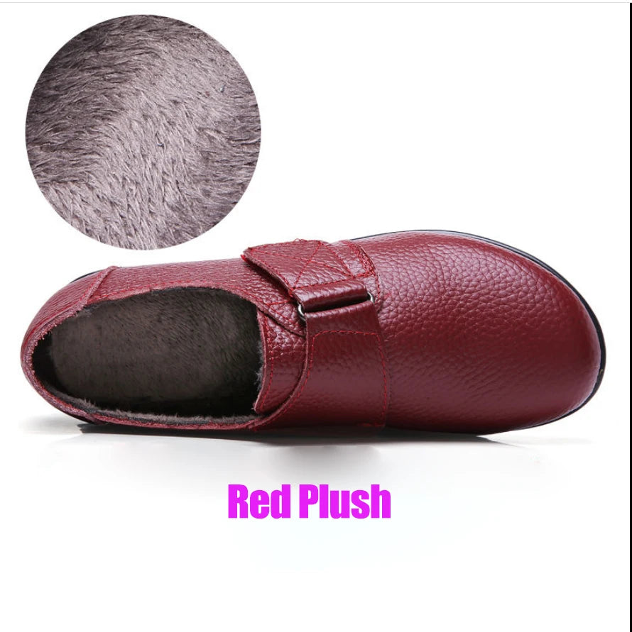 Brand Shoes for Women 2025 Spring Wedge Loafers Female Black Genuine Leather Flats ladies Office Nurse Shoes Mom Casual Sneakers