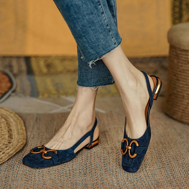 Fashion Women Sandals Elegant Casual Shoes for Woman 2022 Slip On Ladies Flats Office Party Square Heels Sandals Zapatos Mujer