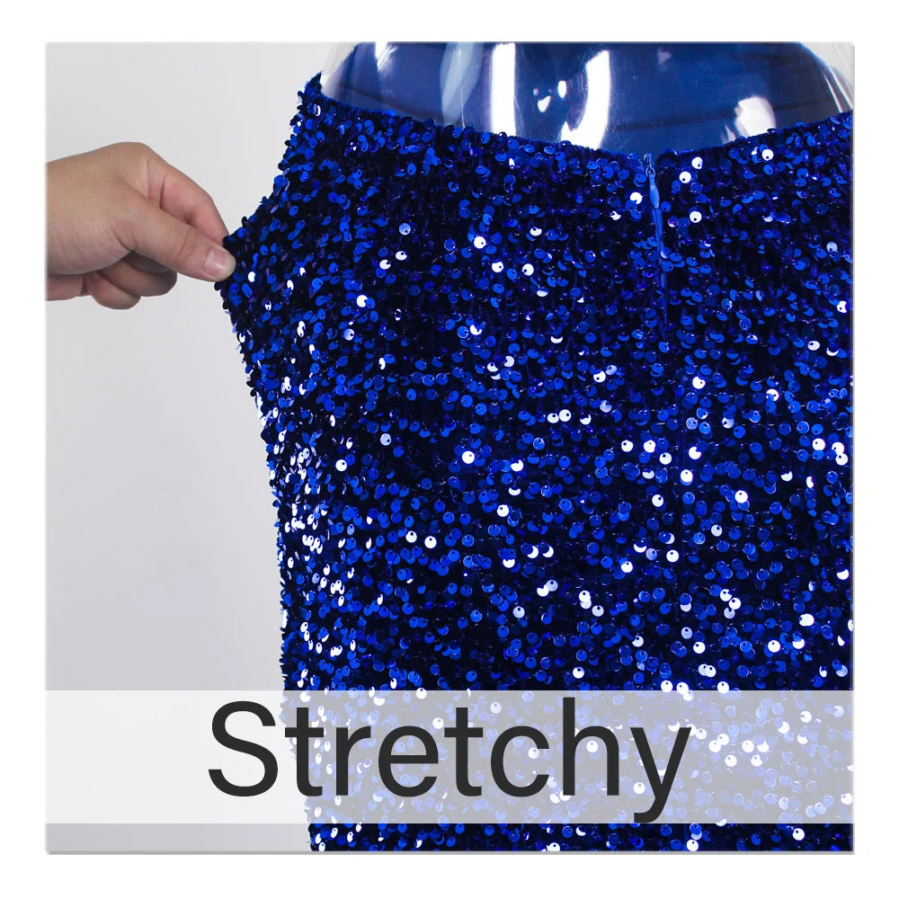 Romagic Sexy Backless Velvet Sequined Sleeveless Stretch Women Dresses Split Strapless Evening Prom Gown Party Dress