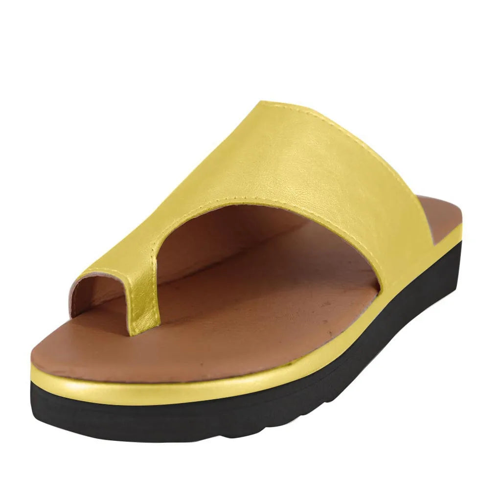 Women's Sandals 2022 New Female Slippers Shoes Comfy Platform Flat Sole Orthopedic Bunion Corrector Flip-flops  43