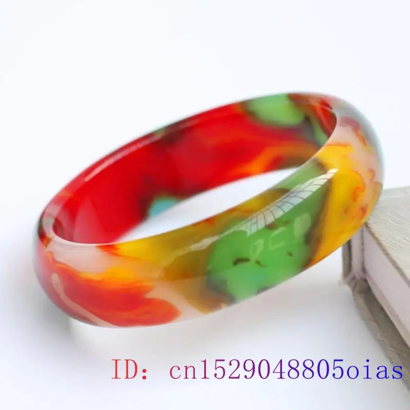 Color Jade Bangle Bracelet Genuine Natural Charm Jewellery Fashion Accessories Hand-Carved Amulet Gifts for Women Her Men
