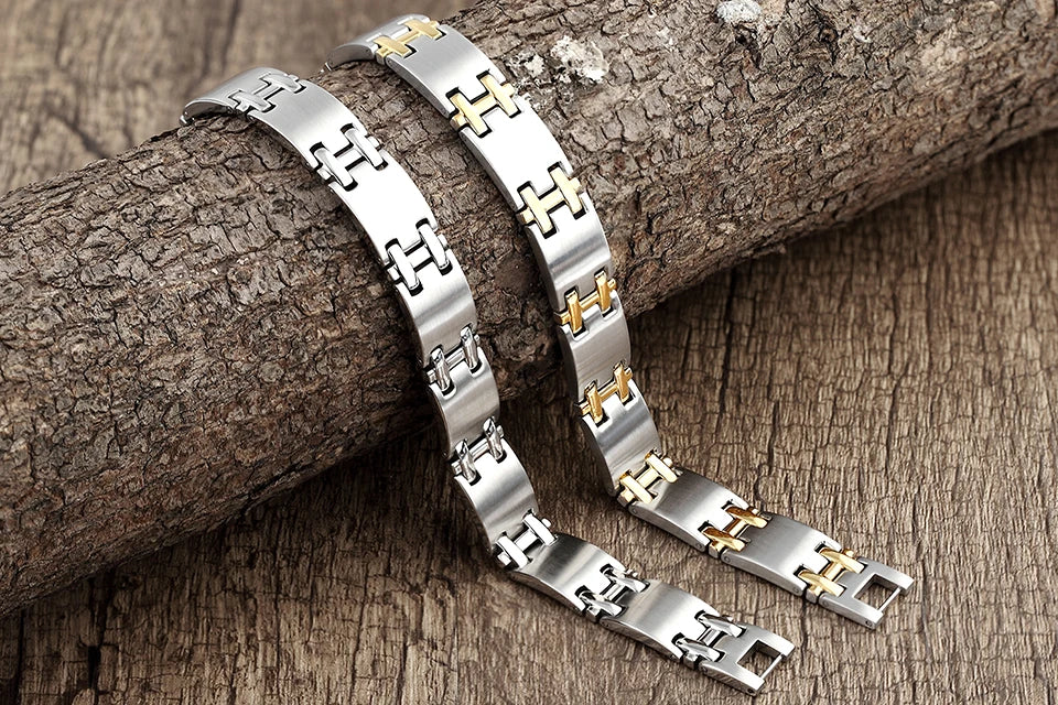 Magnetic Bangle Men's Woman 316L Stainless Steel 4 Health Care Elements Golden Hand Chain For Male Female Festival Hand jewelry