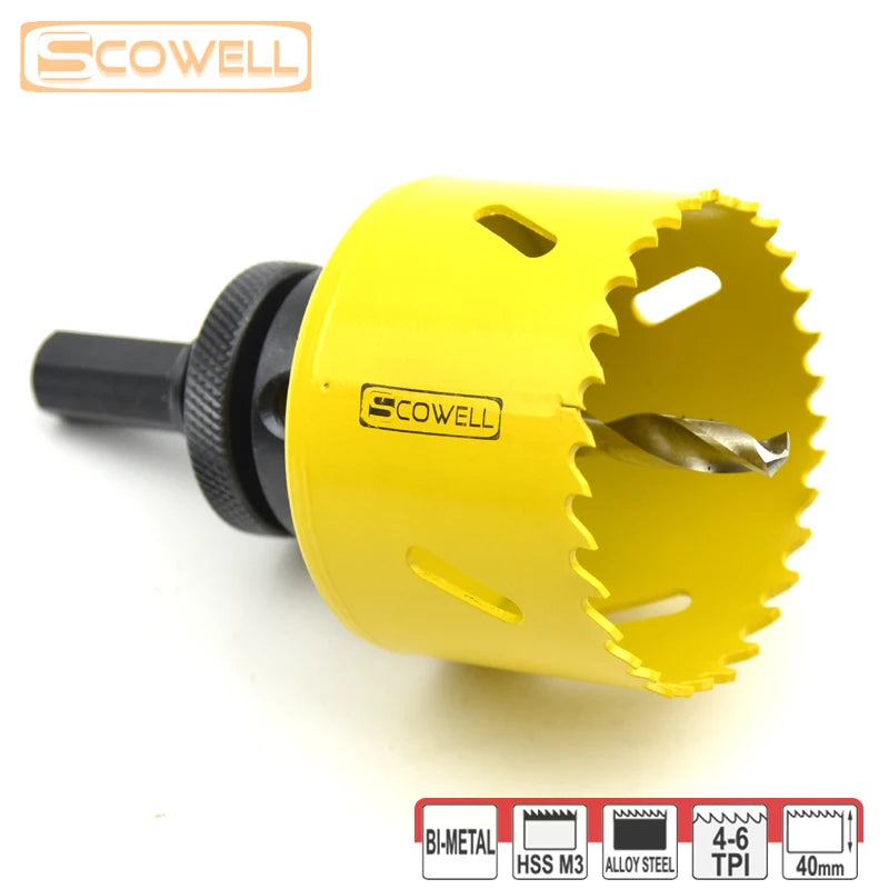 HSS Bimetallic Holesaw Cutter With Arbor Drill Bit Set For Cutting Wood Metal 32mm 38mm 44mm 46mm 57mm 65mm 68mm 70m Crown Saw