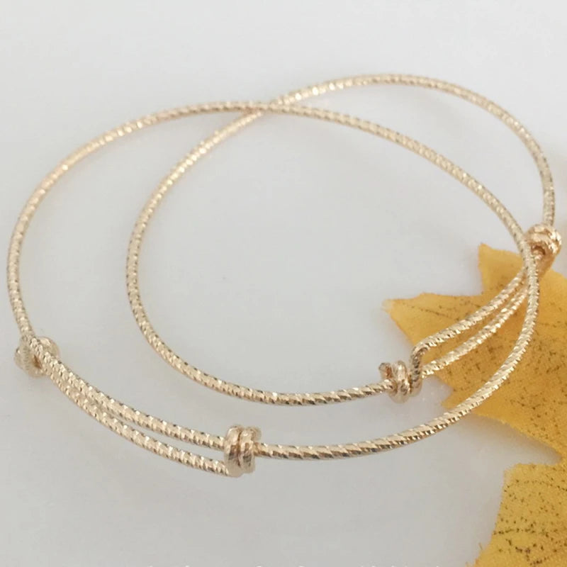 14K Gold Filled Adjustable Bangle Handmade Jewelry Boho Charms Bracelets Vintage Bridesmaid Gift Women Jewelry