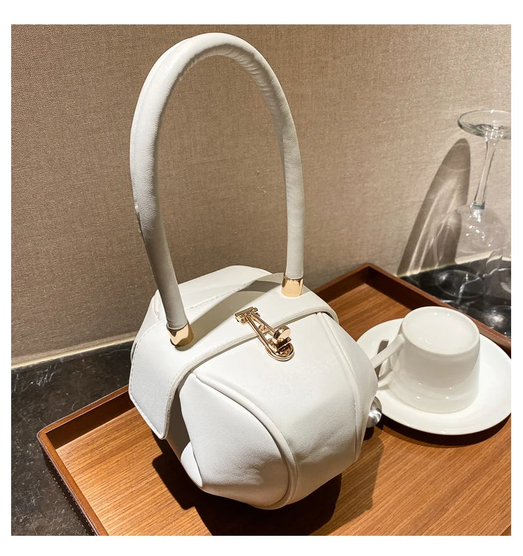 Bowling Spherical Women's Handbag Luxury Brand Designer Hobos Bag Fashion Mini Round Shoulder Bags PU Leather Female Purse
