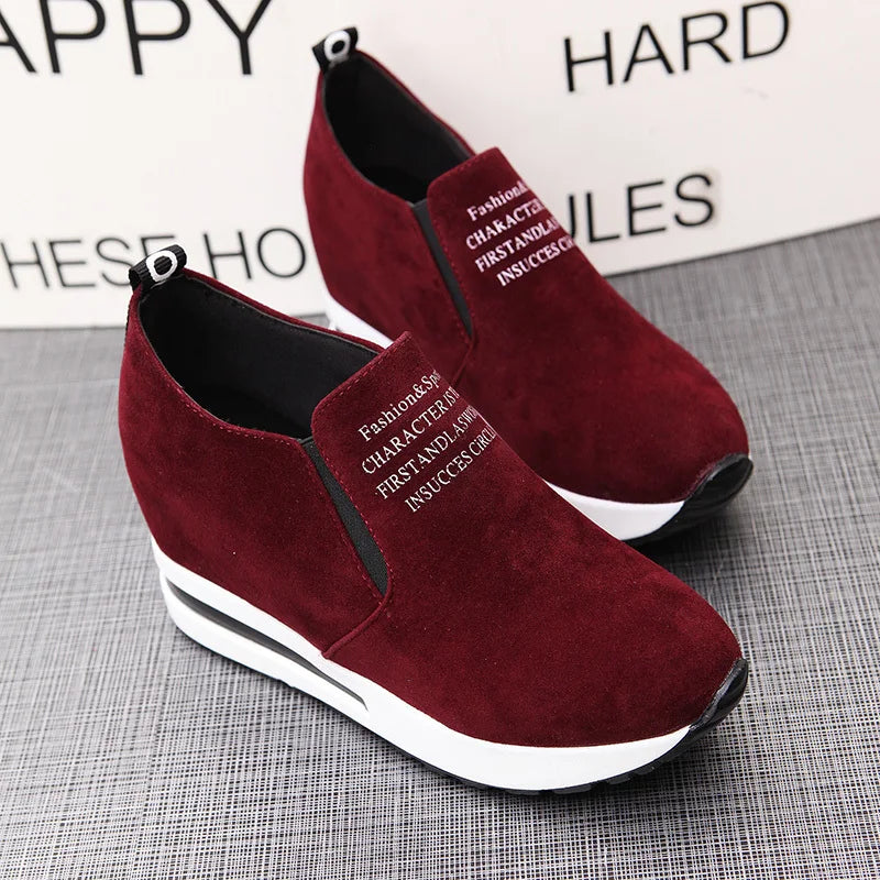 Arrival Women Shoes Wedge Increase Shoes Black Shoes Women Sneakers Leisure Platform  Breathable Zapatos De Mujer
