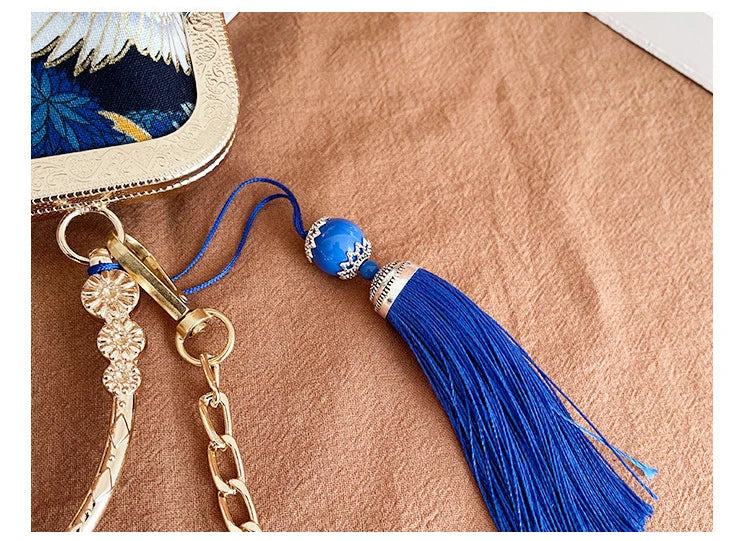 Fashion Vintage Fringe Bag Small Shell Bags Chain Women Shoulder Crossbody Bag Crane Flying Women's Handbags Purses