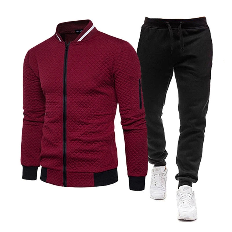 Men Sportswear Set Brand Mens Tracksuit Sporting Fitness Clothing Two Pieces Long Sleeve Jacket + Pants Casual Men's Track Suit