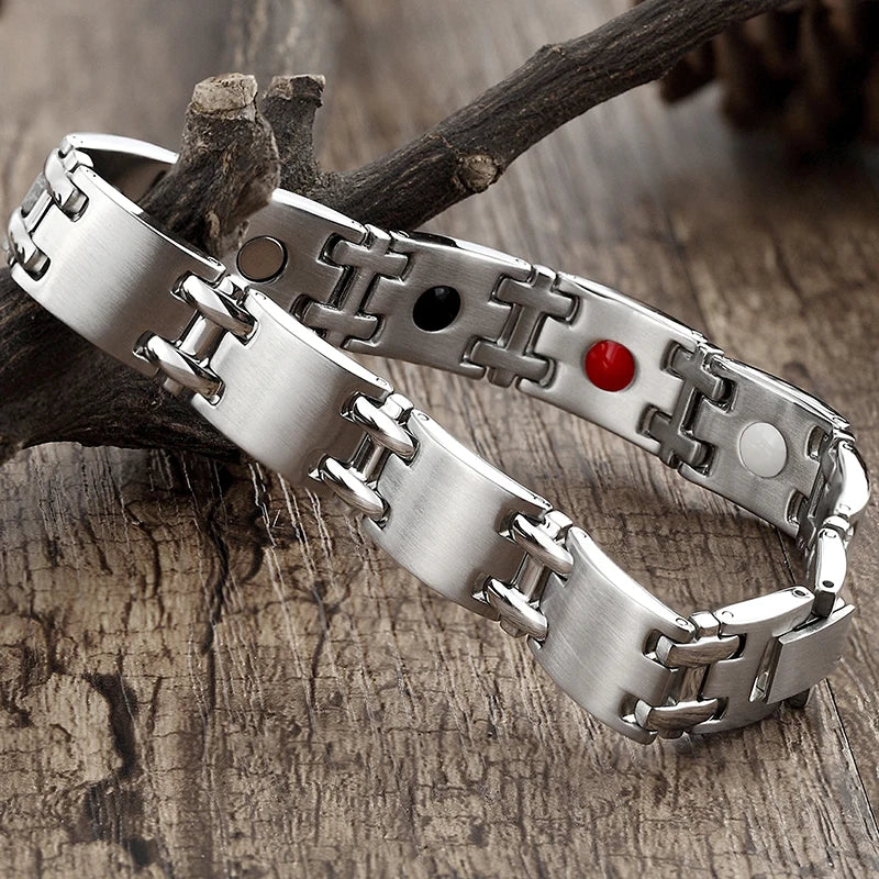Magnetic Bangle Men's Woman 316L Stainless Steel 4 Health Care Elements Golden Hand Chain For Male Female Festival Hand jewelry