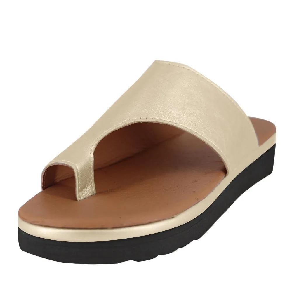Women's Sandals 2022 New Female Slippers Shoes Comfy Platform Flat Sole Orthopedic Bunion Corrector Flip-flops  43