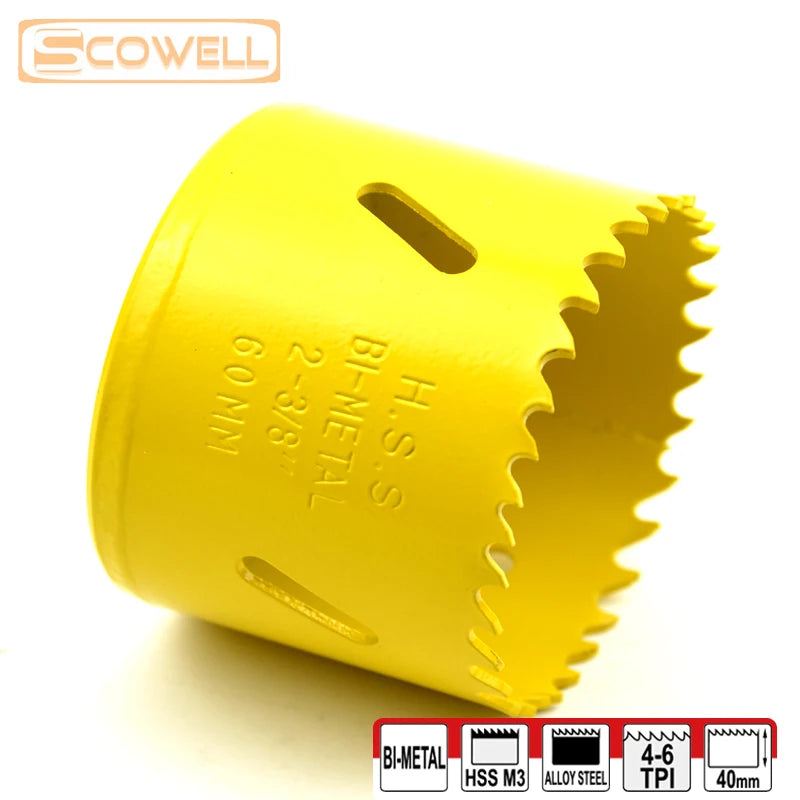 HSS Bimetallic Holesaw Cutter With Arbor Drill Bit Set For Cutting Wood Metal 32mm 38mm 44mm 46mm 57mm 65mm 68mm 70m Crown Saw