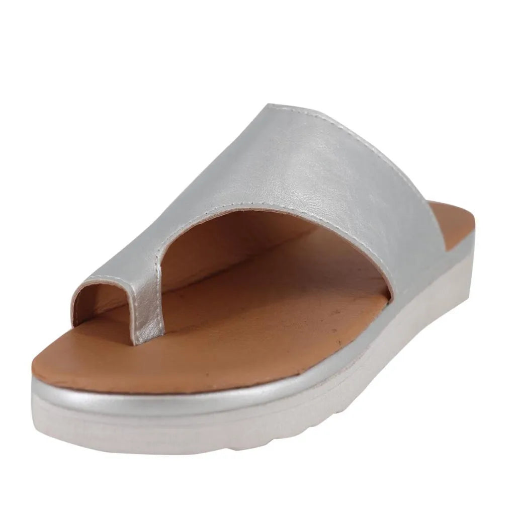 Women's Sandals 2022 New Female Slippers Shoes Comfy Platform Flat Sole Orthopedic Bunion Corrector Flip-flops  43