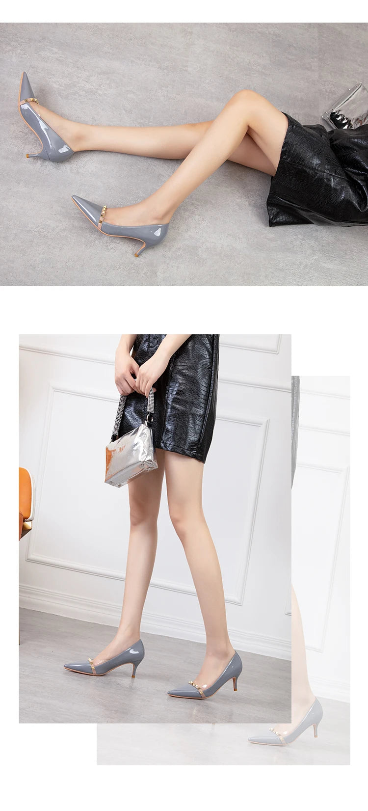 NEW Shoes Women 2025 Summer High Heels Basic Office ladies Shoe Rivet Pumps Sexy Female Heels Fashion Retro Zapatos De Mujer