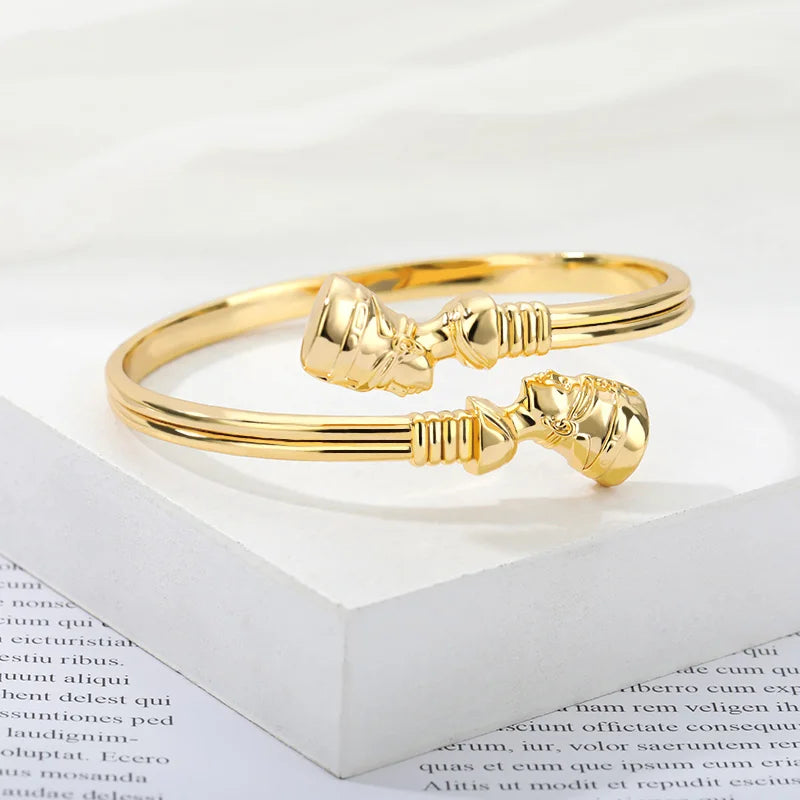 Egyptian Queen Nefertiti Bangles For Women MenAdjustable Africa Couple Bracelet HipHop Punk Bracelets Jewelry Gifts 2025