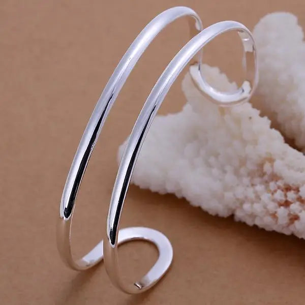 High quality 925 Sterling silver Double line bangle For Man Women adjustable Bracelet fashion party wedding streetwear Jewelry