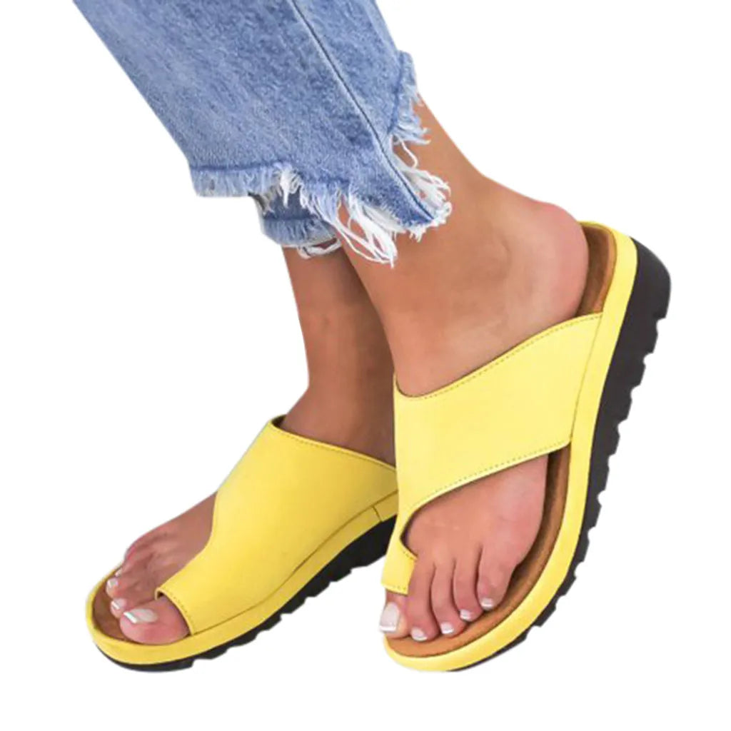 Women's Sandals 2022 New Female Slippers Shoes Comfy Platform Flat Sole Orthopedic Bunion Corrector Flip-flops  43