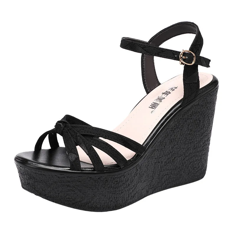 32 35 37 39 41 43 Female Shoes Sandal Summer Elegant Woman Shoes Dress 11CM Wedges Sandal 2022 Women Platform Ladies Beach Shoes