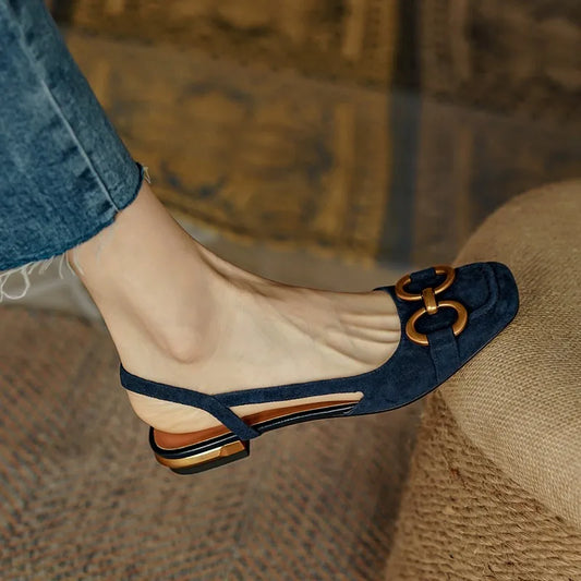 Fashion Women Sandals Elegant Casual Shoes for Woman 2022 Slip On Ladies Flats Office Party Square Heels Sandals Zapatos Mujer