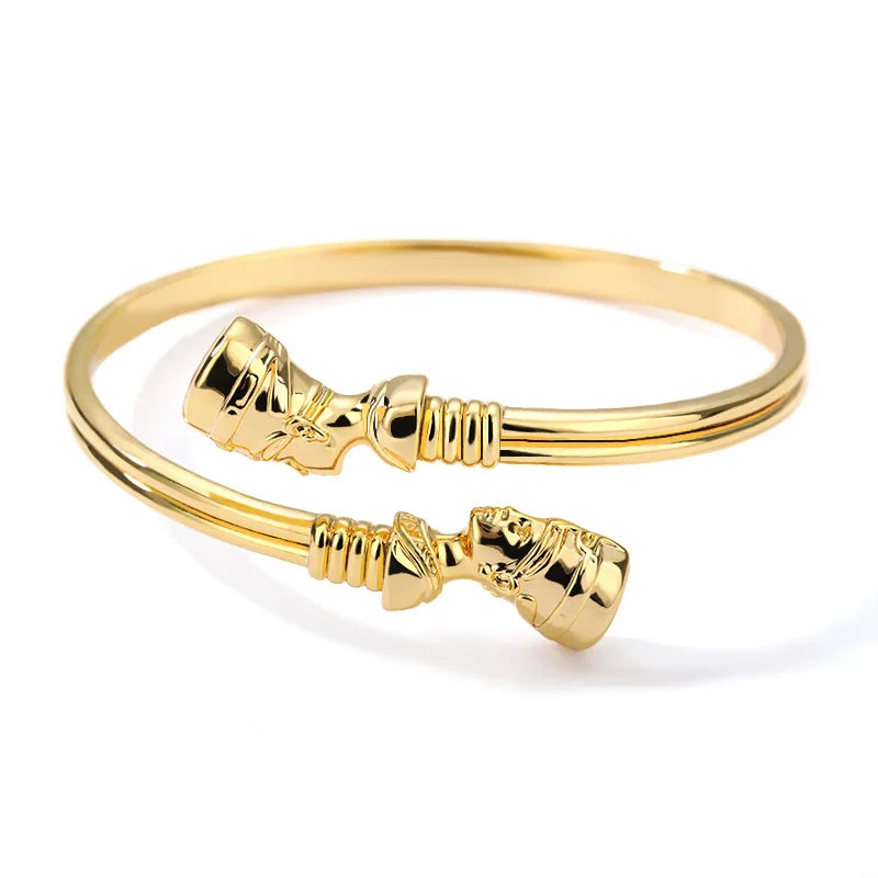 Egyptian Queen Nefertiti Bangles For Women MenAdjustable Africa Couple Bracelet HipHop Punk Bracelets Jewelry Gifts 2025