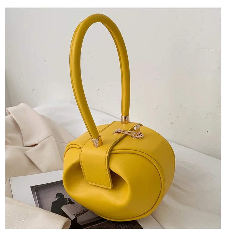 Bowling Spherical Women's Handbag Luxury Brand Designer Hobos Bag Fashion Mini Round Shoulder Bags PU Leather Female Purse