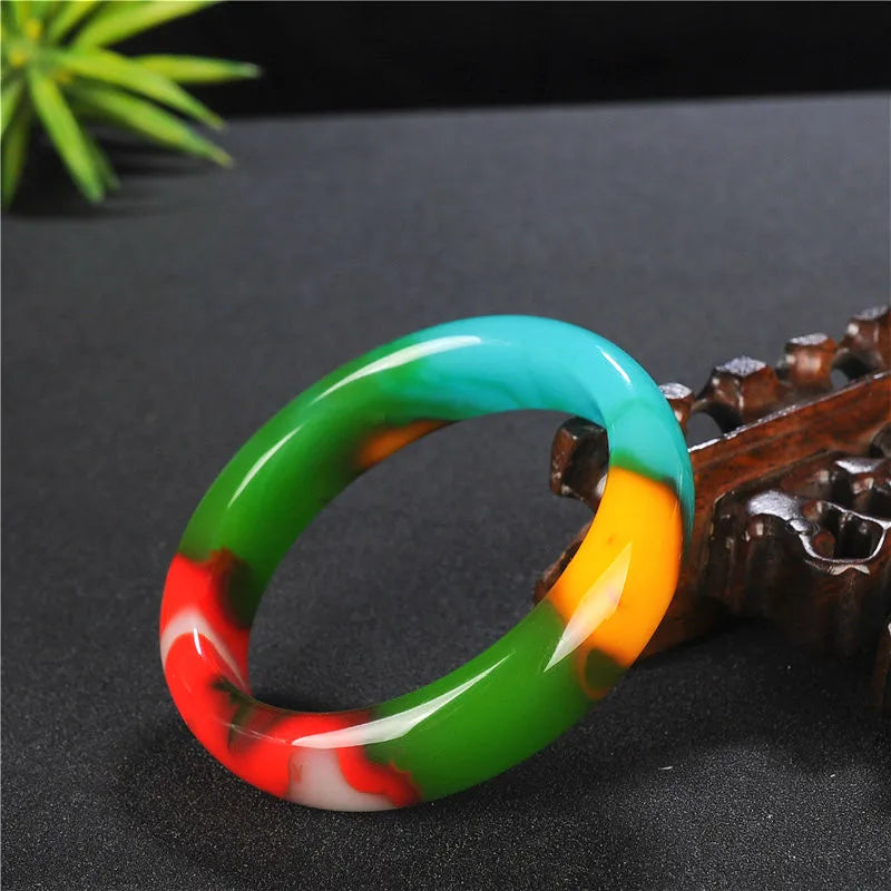 Color Jade Bangle Bracelet Genuine Natural Charm Jewellery Fashion Accessories Hand-Carved Amulet Gifts for Women Her Men