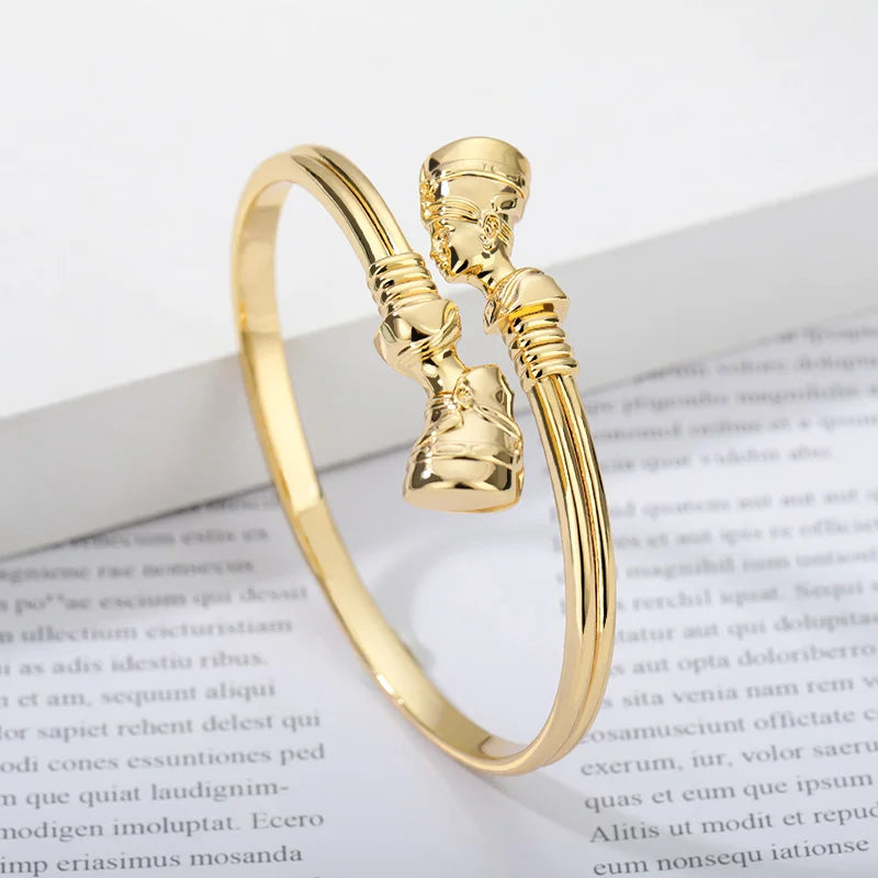 Egyptian Queen Nefertiti Bangles For Women MenAdjustable Africa Couple Bracelet HipHop Punk Bracelets Jewelry Gifts 2025