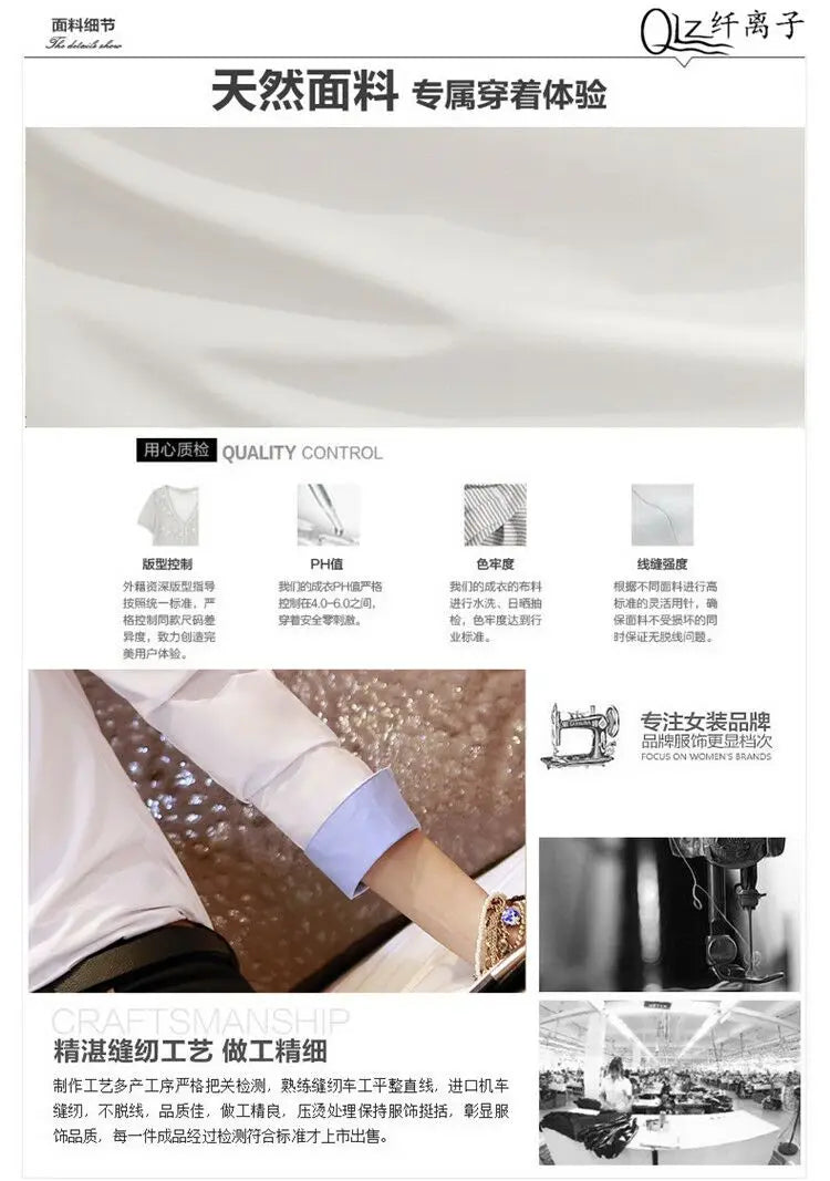 White Blouse Women Cotton Office Career Shirts Tops Fashion Casual Long Sleeve Blouses Women Business Shirt Size 5XL