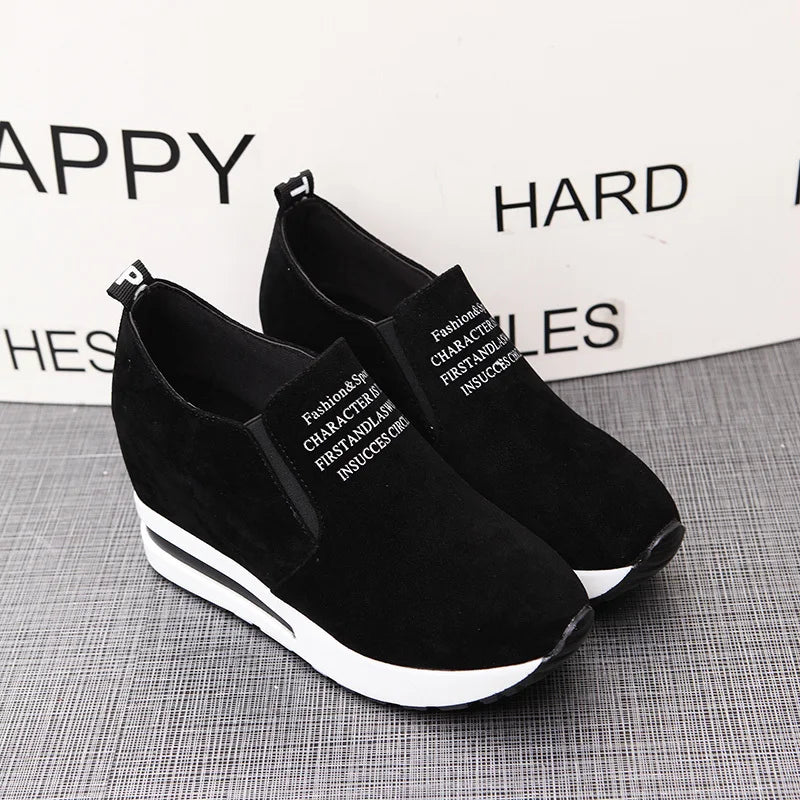 Arrival Women Shoes Wedge Increase Shoes Black Shoes Women Sneakers Leisure Platform  Breathable Zapatos De Mujer