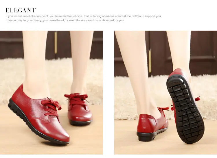 Brand Shoes for Women 2025 Spring Wedge Loafers Female Black Genuine Leather Flats ladies Office Nurse Shoes Mom Casual Sneakers