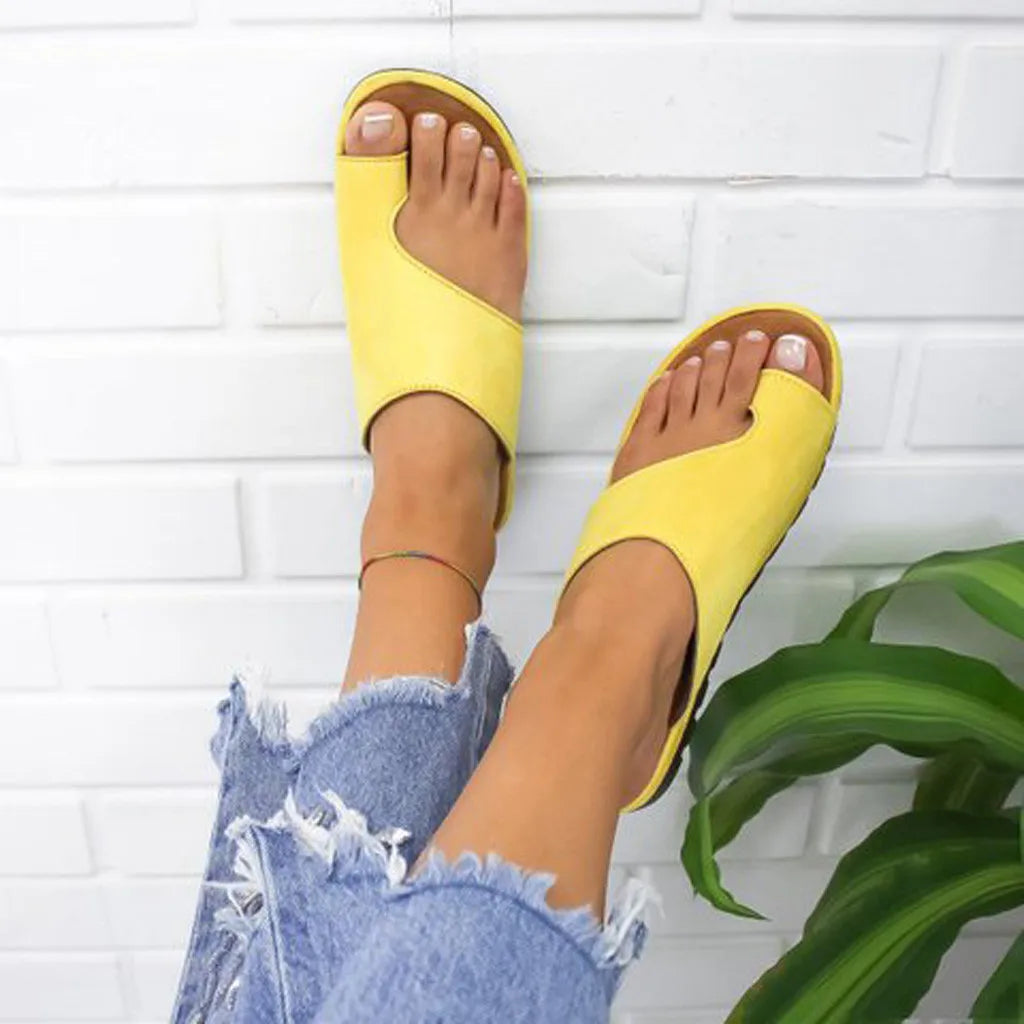 Women's Sandals 2022 New Female Slippers Shoes Comfy Platform Flat Sole Orthopedic Bunion Corrector Flip-flops  43