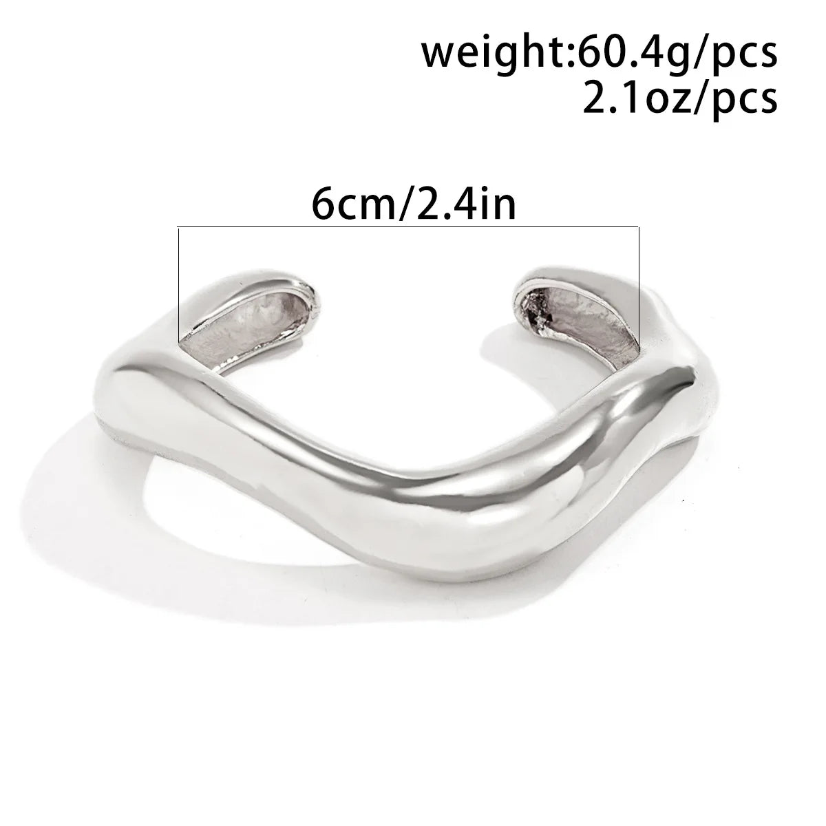 Wide Cuff Bangles Punk Gold Silver Color Geometric Metal Large Bangles for Women Bracelets Men Exaggerated Luxury Jewelry