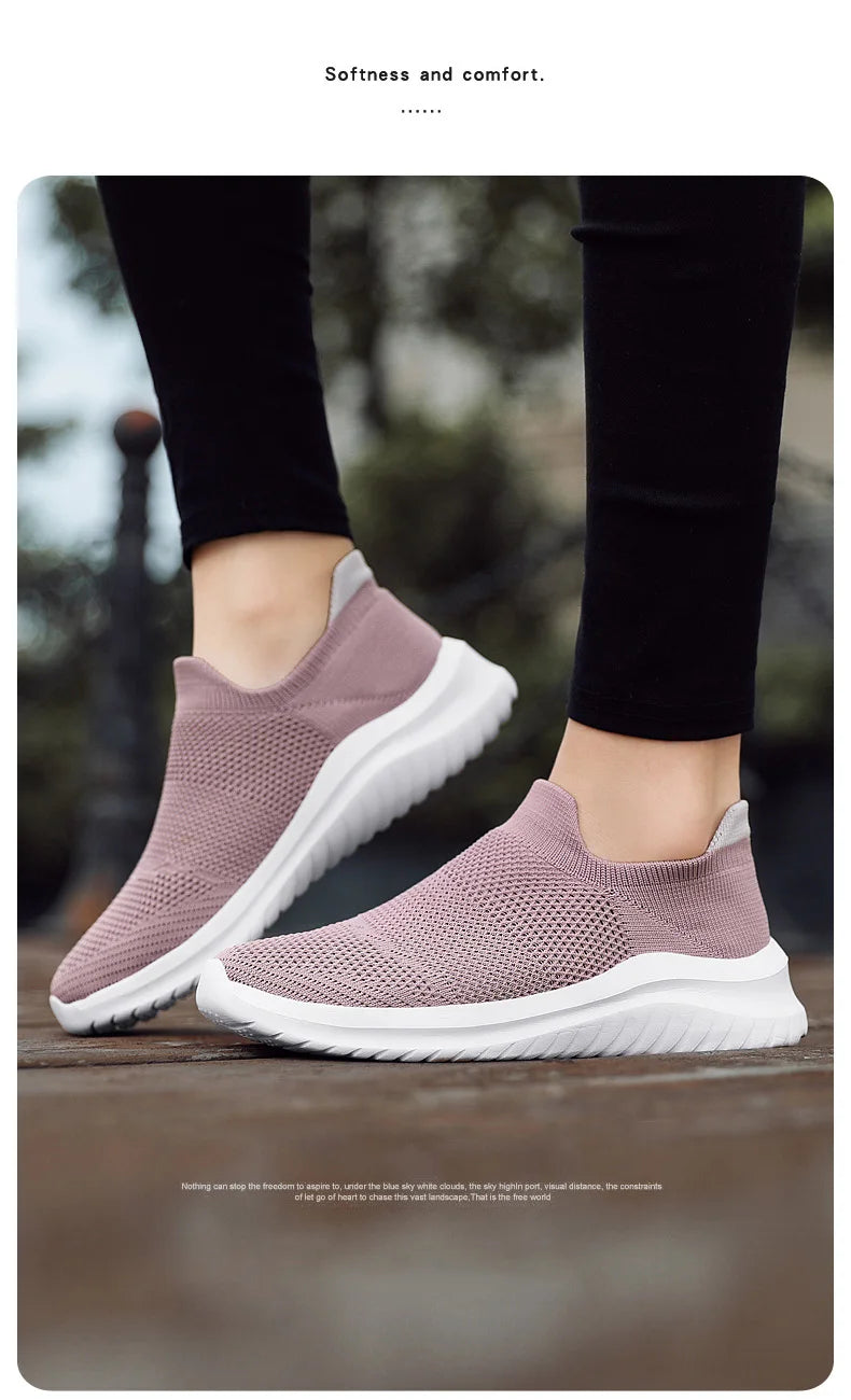 Men Shoes Sneakers Breathable Mesh Slip on Running Shoes Outdoor Non-Slip Couple Jogging Training Hiking Sports Shoes