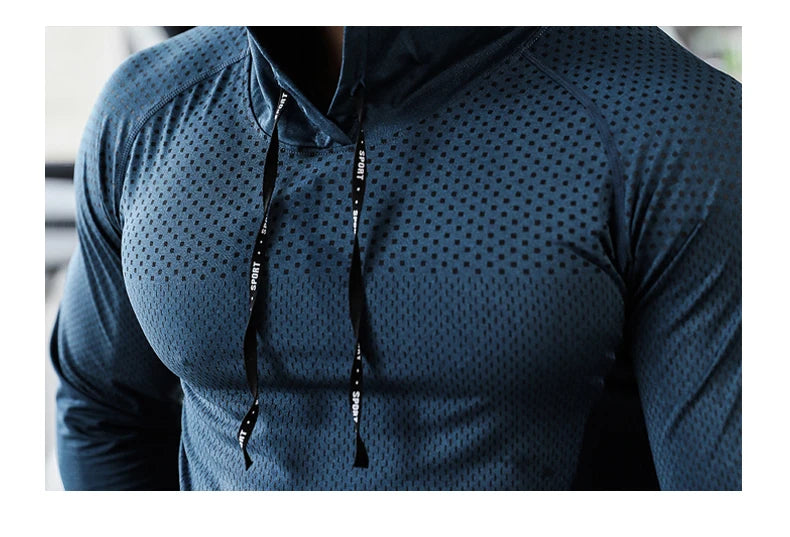 2026 Mens Fitness Tracksuit Running Sport Hoodie Gym Joggers Hooded Workout Athletic Clothing Muscle Training Sweatshirt Tops