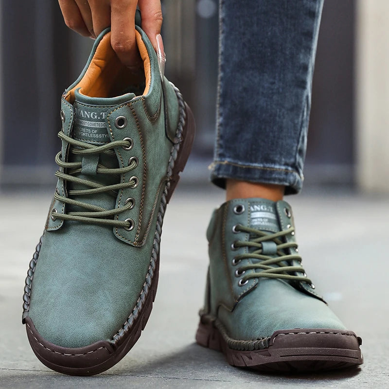 Women's Barefoot Sports Shoes Handmade Men's Boots Ankle Winter Happy Shoes Autumn Outdoor Hiking Boots High Top Shoes Anti Slip